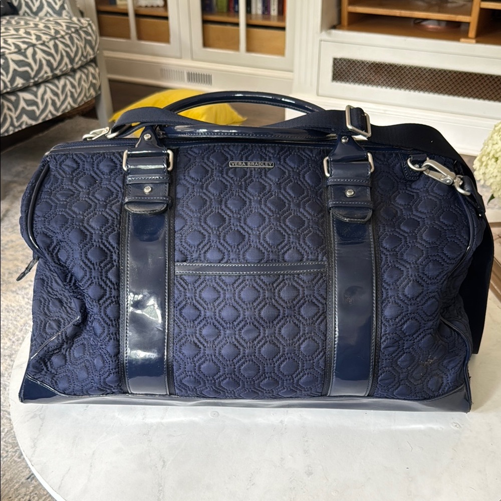 Vera Bradley Blue Travel Bag with Structured Design